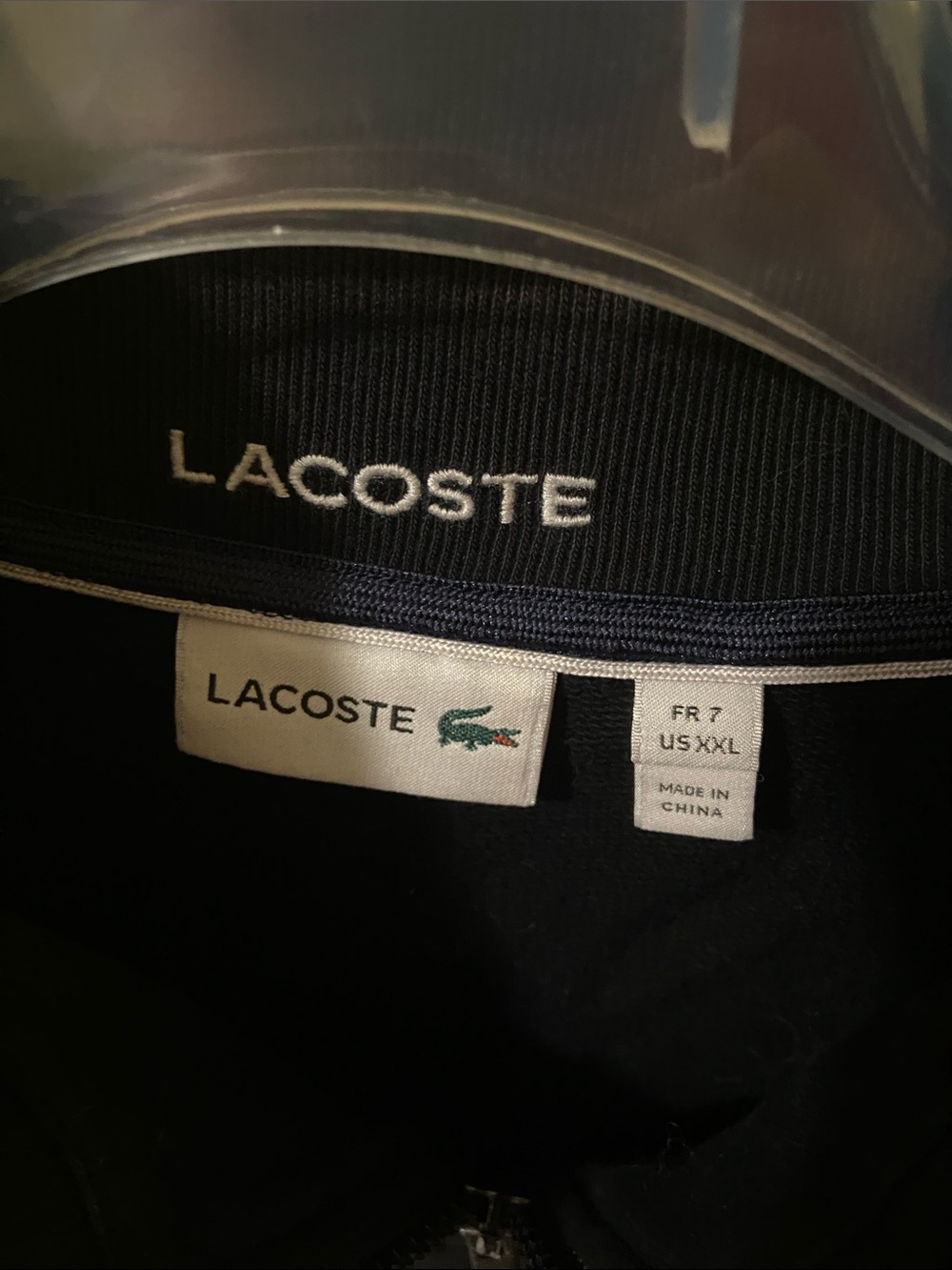 Lacoste Zip-Front Pullover with Green Crocodile Logo - Picture 2 of 4